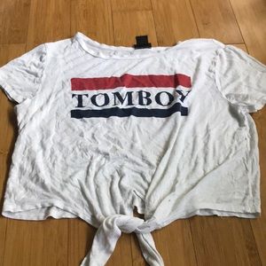 White “tomboy” shirt